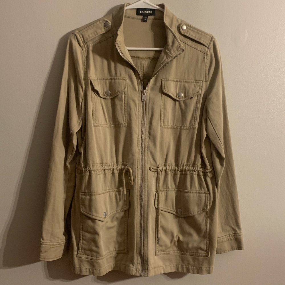 Express Womens Utility Jacket Beige